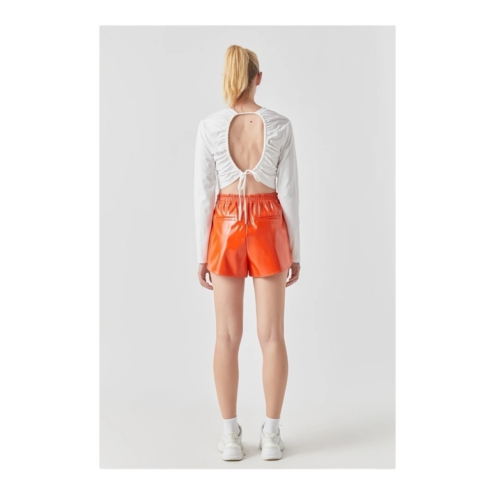 Grey Lab High-Waisted Faux Leather Shorts NWT - Picture 5 of 9